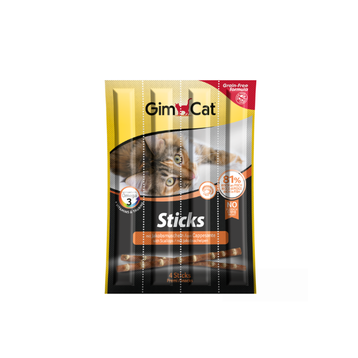 GimCat Sticks Deniz Tarağı Tahılsız Ödül Çubukları 4'lü 20gr