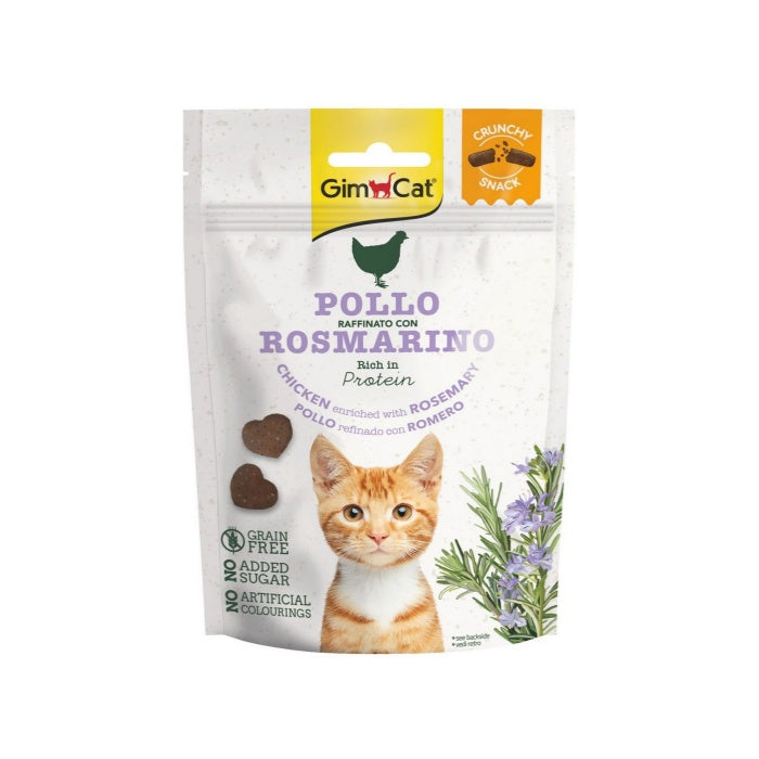 Gimcat Crunchy Snacks Chicken & Rosmery Tahılsız Kedi Ödülü 50 gr