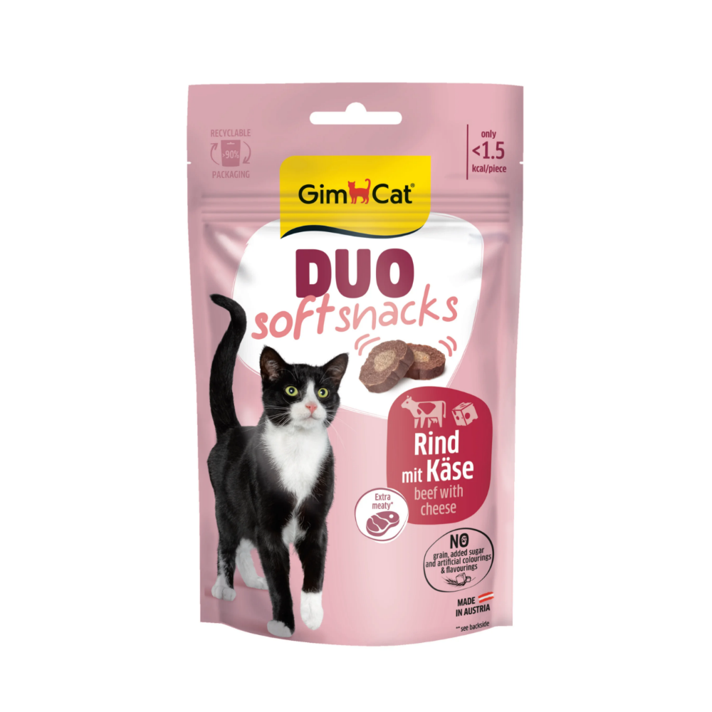 GimCat Duo Soft Snacks Beef with Cheese Kedi Ödülü 50 Gr