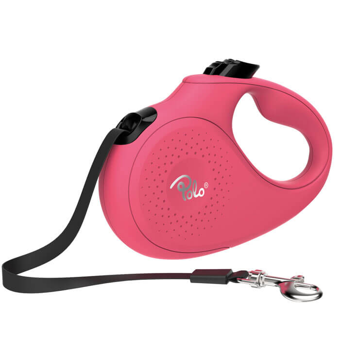 Polo Solid Pembe Otomatik Köpek Tasması Xsmall 3m/12 Kg