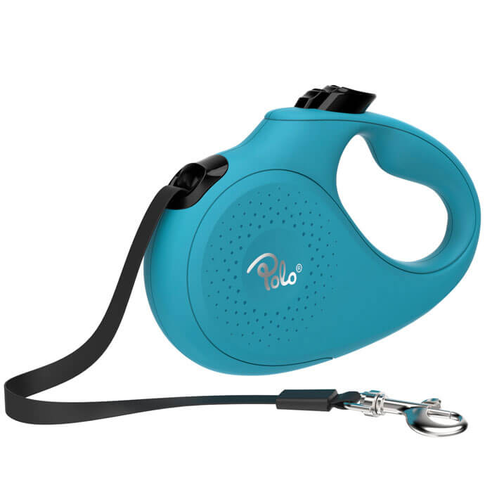 Polo Solid Turkuaz Otomatik Köpek Tasması Small 5m/15 Kg
