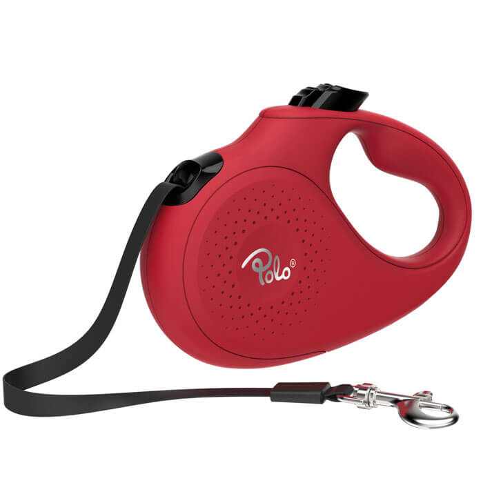 Polo Solid Kırmızı Otomatik Köpek Tasması Large 5m/50 Kg