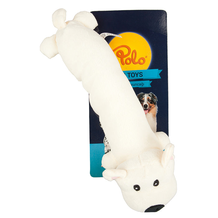 Polo Peluş Beyaz Sosis Köpek Oyuncağı 35cm