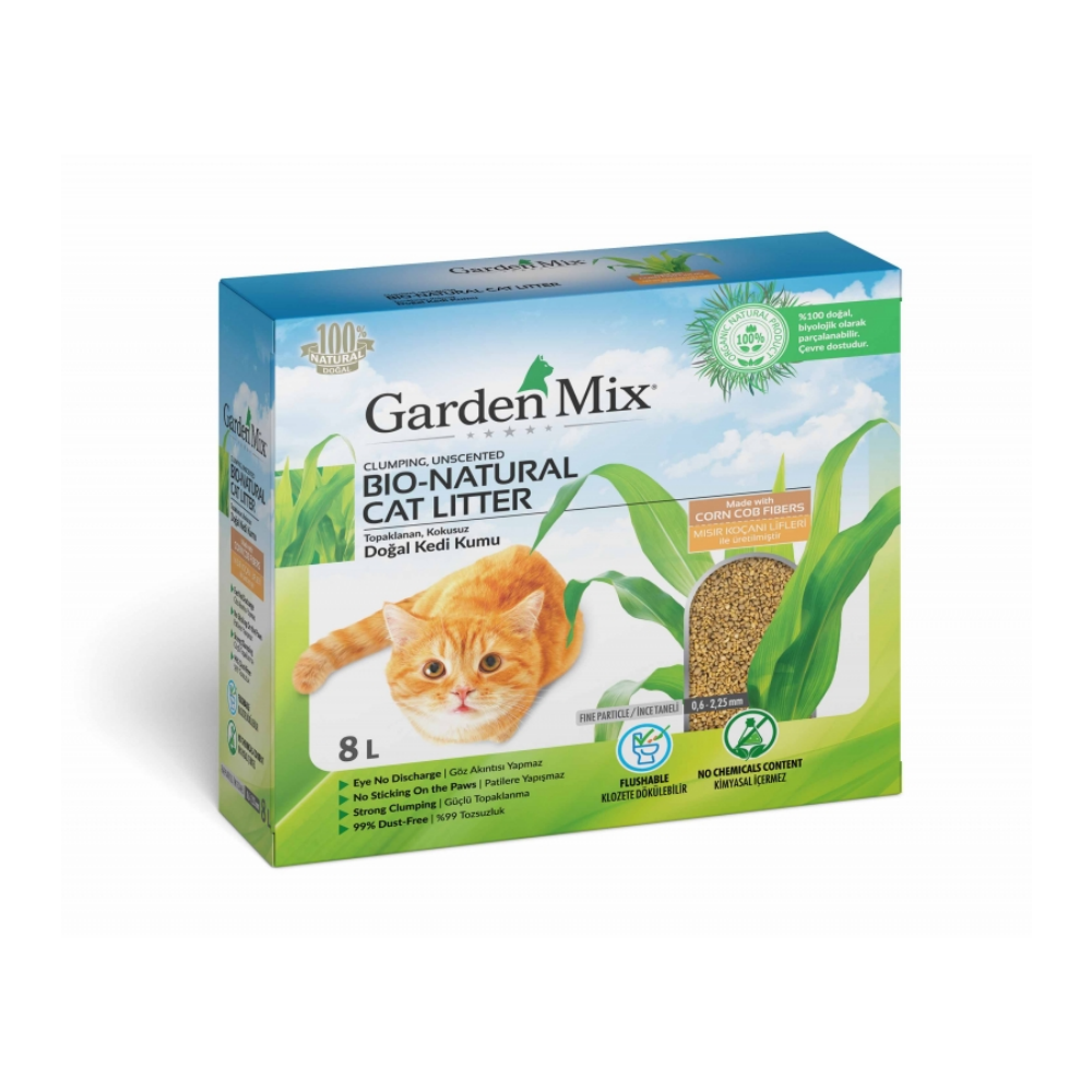 Garden Mix Topaklanan Mısır Lifli Kedi Kumu 8L