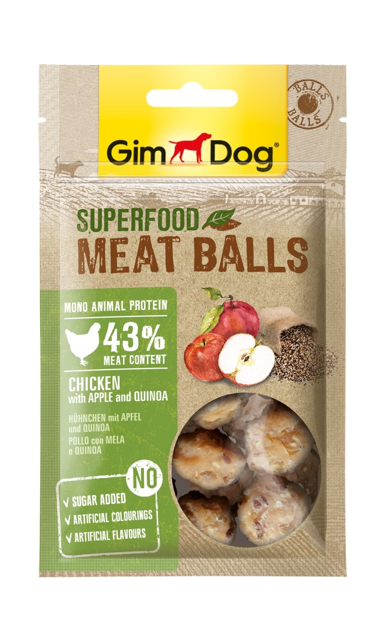 GimDog MeatBalls Kinoalı ve Elmalı Tavuk 70gr