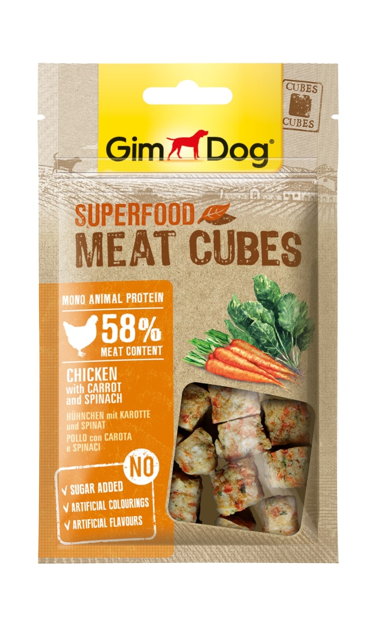 GimDog MeatCubes Havuçlu ve Ispanaklı Tavuk 40gr