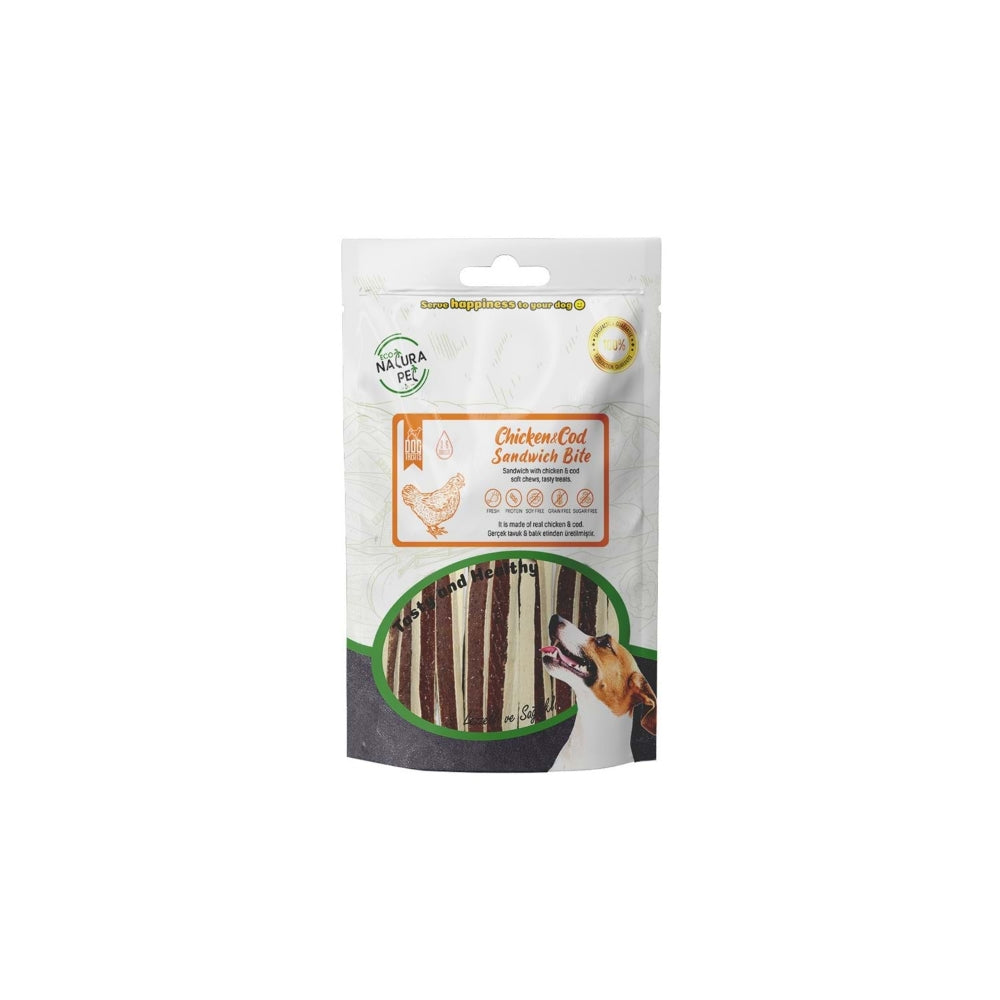 Eco Natura Pet Chicken&Cod Sandwich Tavuklu Sandviç Köpek Ödülü 100gr
