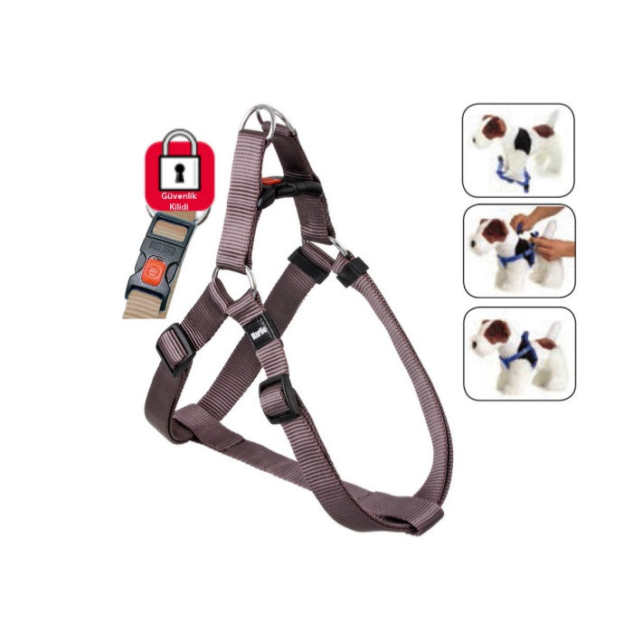 Karlie Kilitli Göğüs Tasma S/M 35-60cm Gri