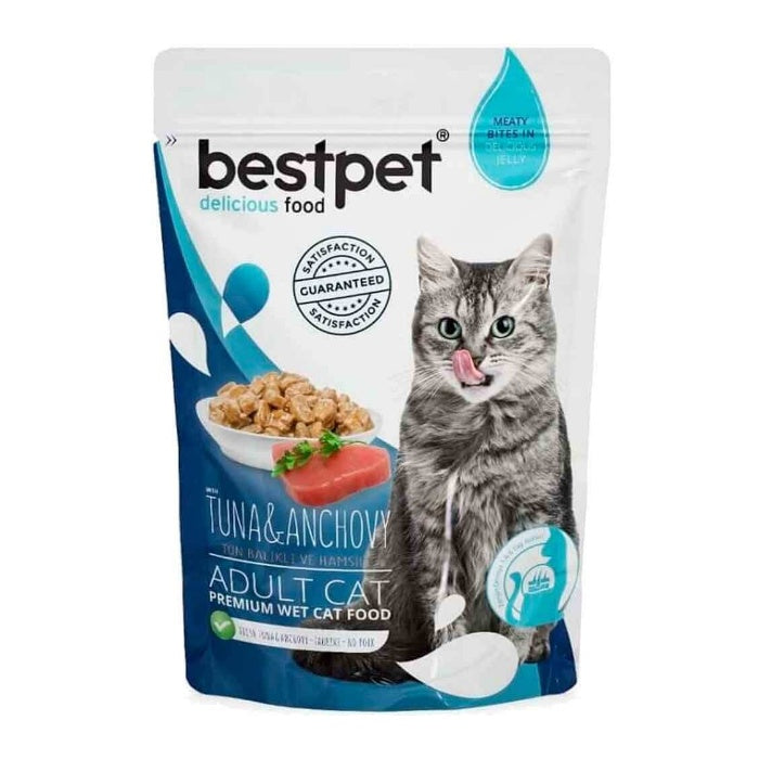 Bestpet Jelly Tunalı ve Hamsili 85gr Yetişkin Yaş Kedi Maması