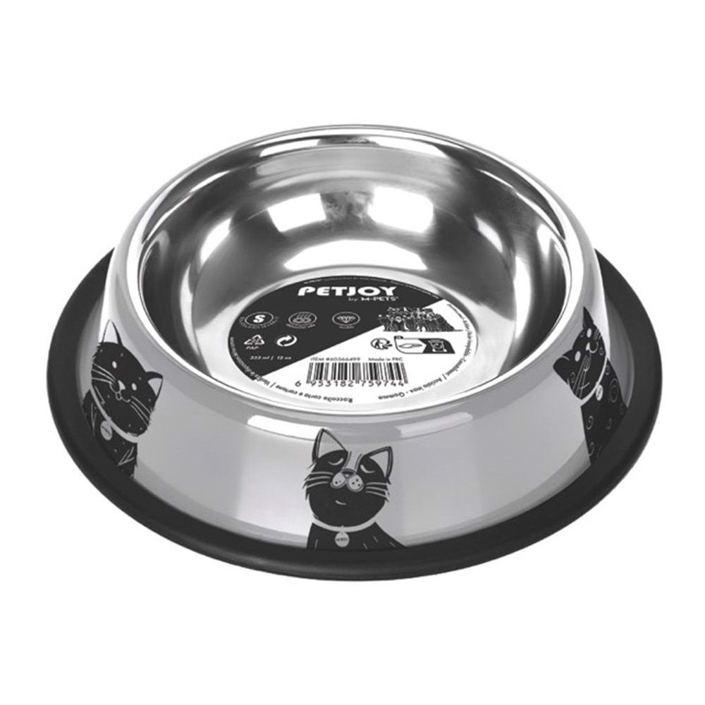 M-Pets Petjoy Catfamily Çelik Mama Kabı (S) 355ml