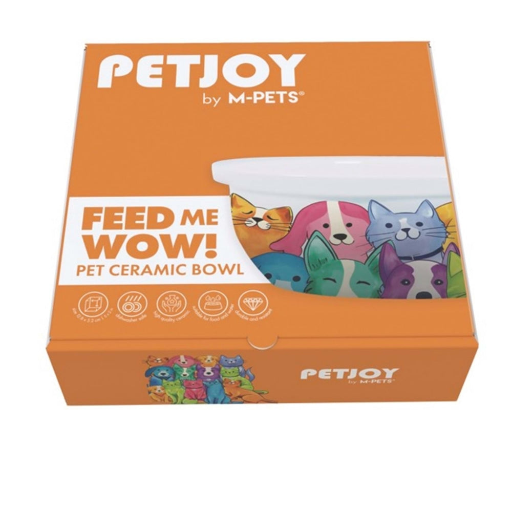 M-Pets Petjoy Feedme Bowl Seramik Mama Kabı Mix Color 300ml