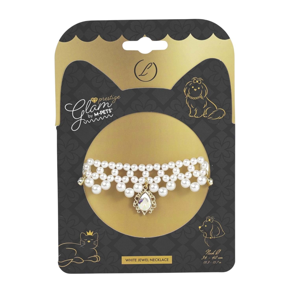 M-Pets Glam Prestige Aksesuar White Jewel (L)