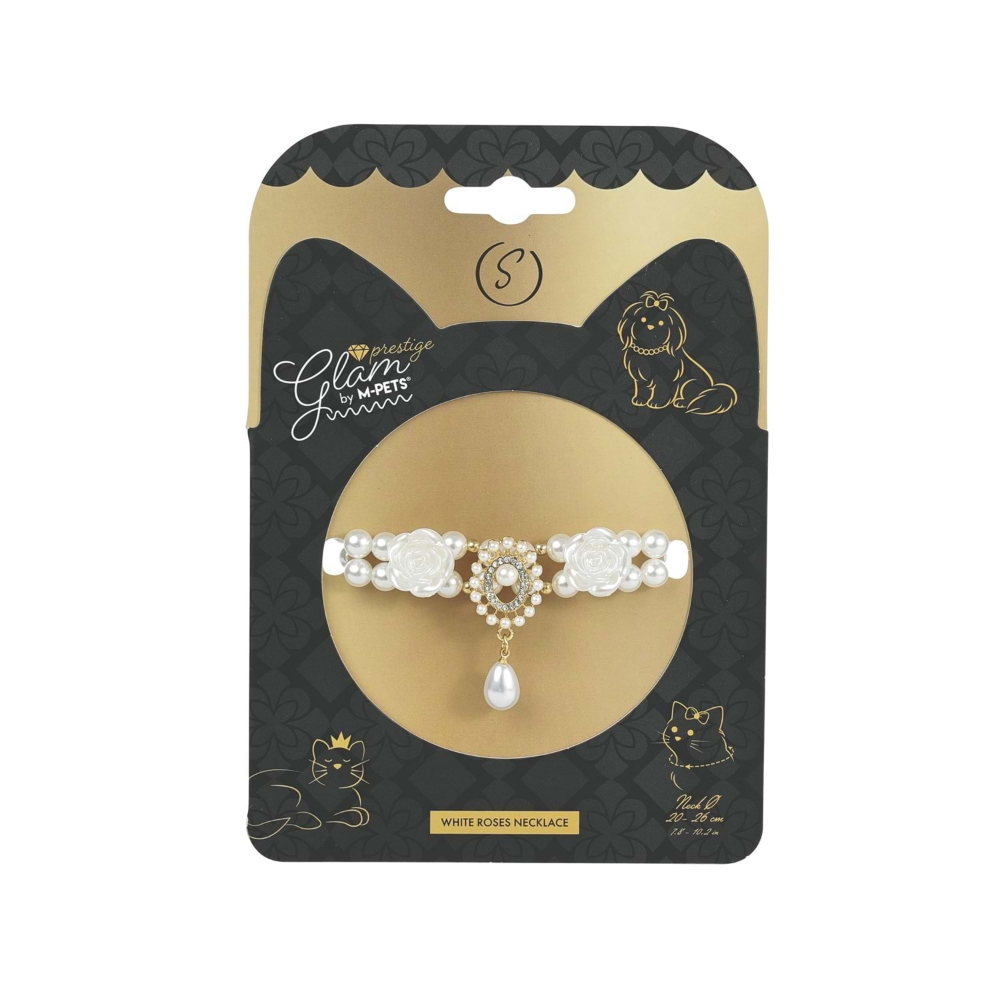 M-Pets Glam Prestige Aksesuar White Roses (S)