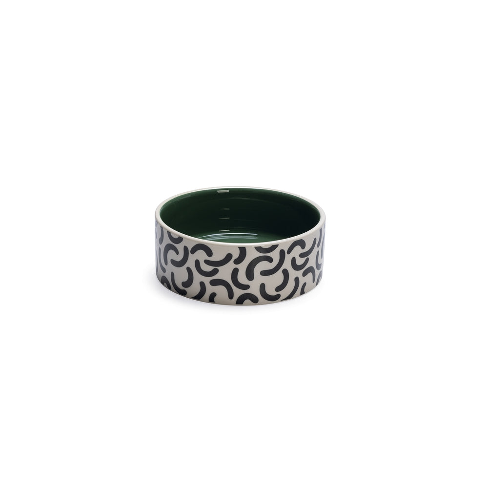 Beeztees Köpek Mama Su Kabı, Seramik, Yeşil Beyaz, 16cm, 800ml