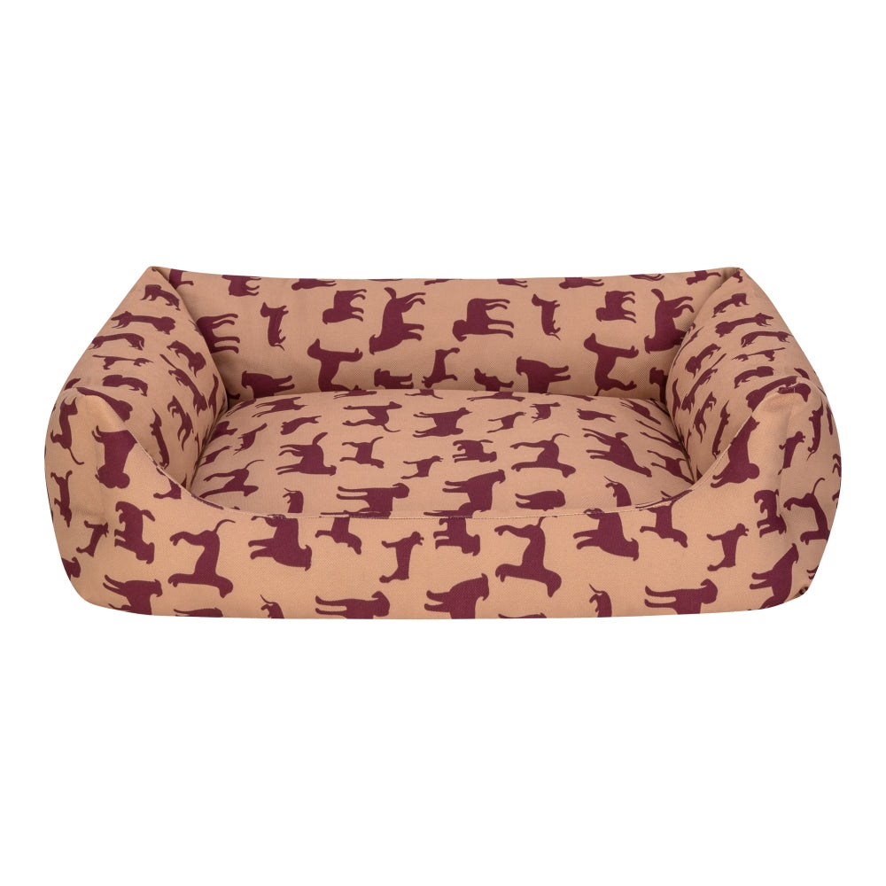 Pet Comfort Uniform Bej-Bordo Kedi ve Köpek Yatağı S 50x40cm