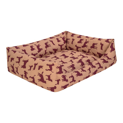 Pet Comfort Uniform Bej-Bordo Kedi ve Köpek Yatağı S 60x50cm