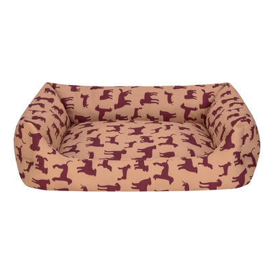 Pet Comfort Uniform Bej-Bordo Köpek Yatağı M 70x60cm