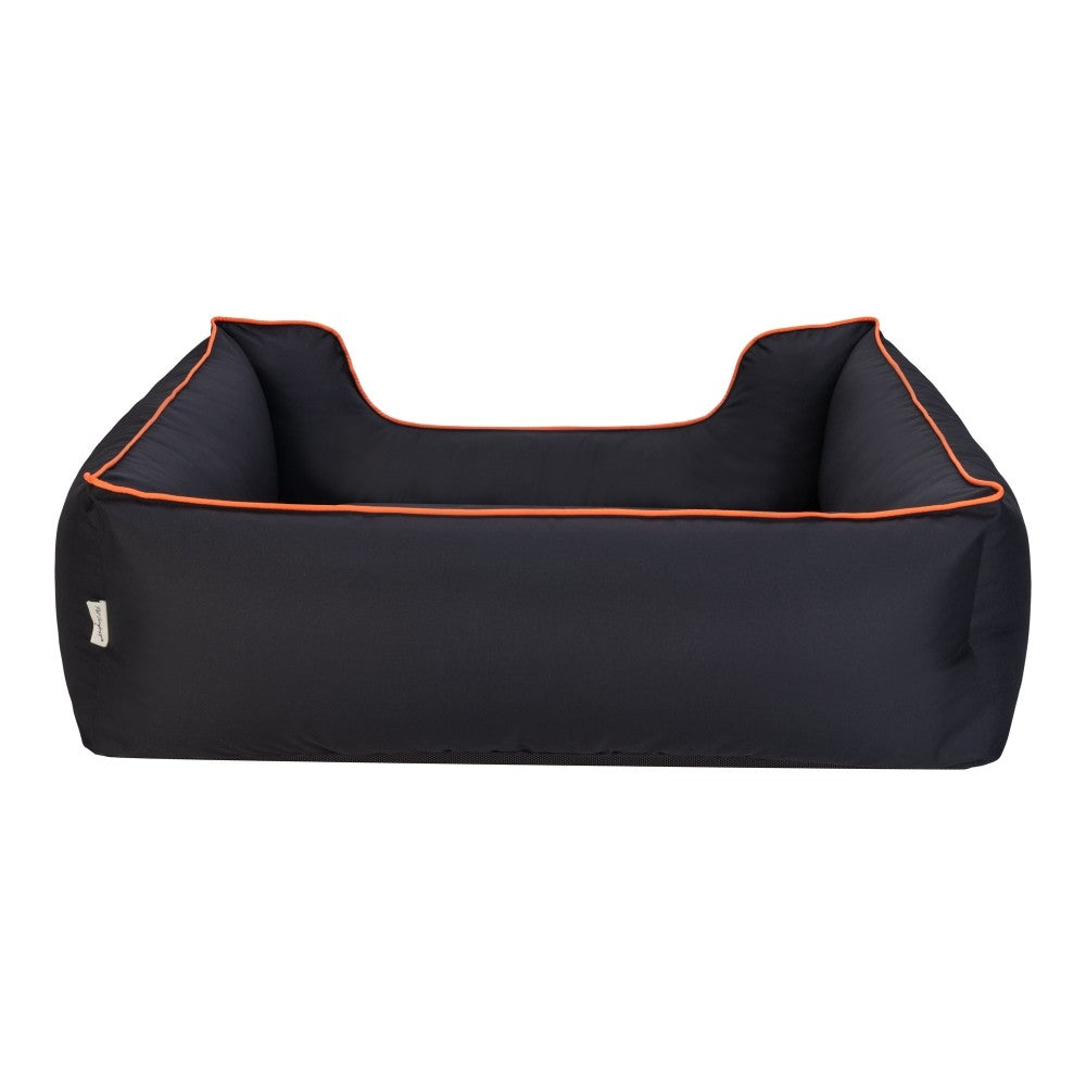 Pet Comfort Alpha Köpek Yatağı Siyah w Turuncu Biye L 105x85cm
