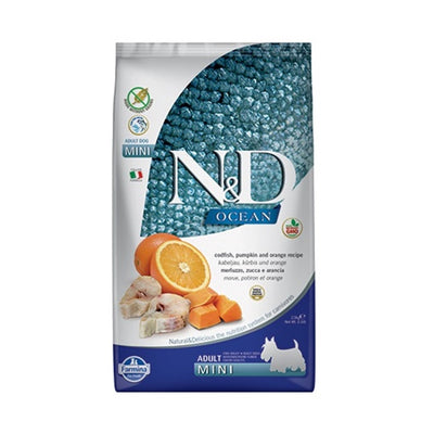 N&D Tahılsız Ocean Morina Balıklı ve Balkabaklı 2.5 Kg Mini Yetişkin Kuru Köpek Maması