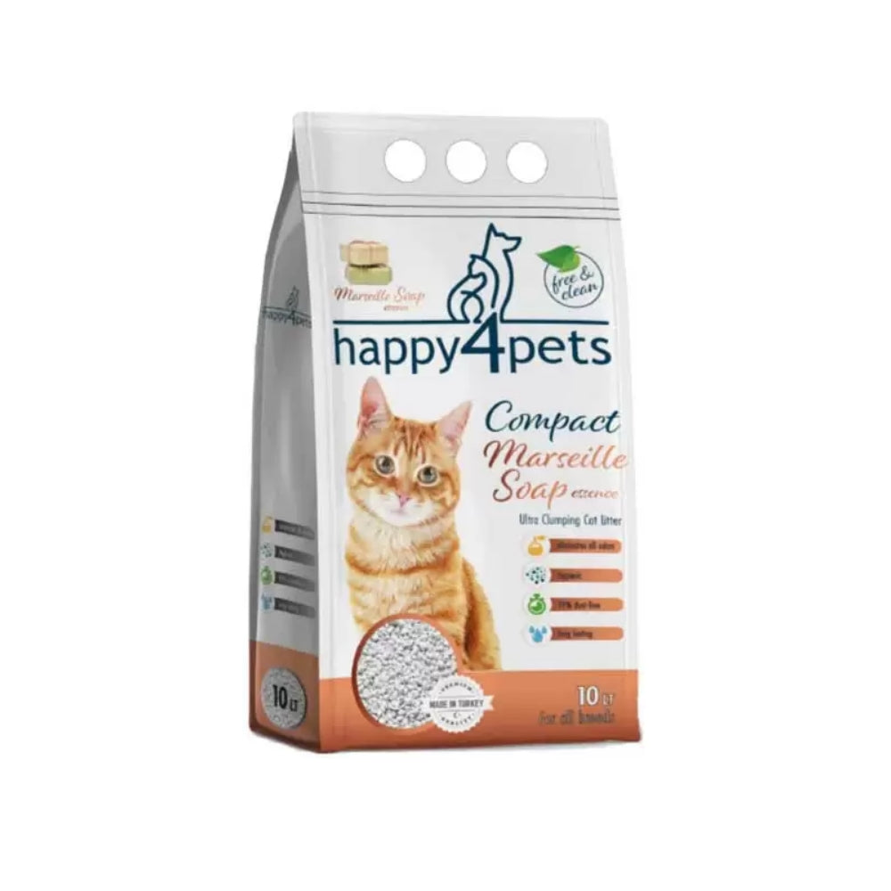 Happy4Pets Marseille Soap 10L Marsilya Sabunlu Kedi Kumu