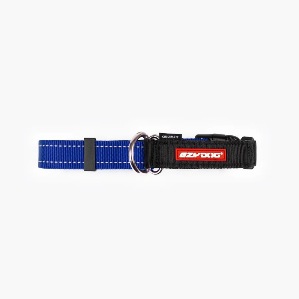 EzyDog COLLAR CHECKMATE L BLUE
