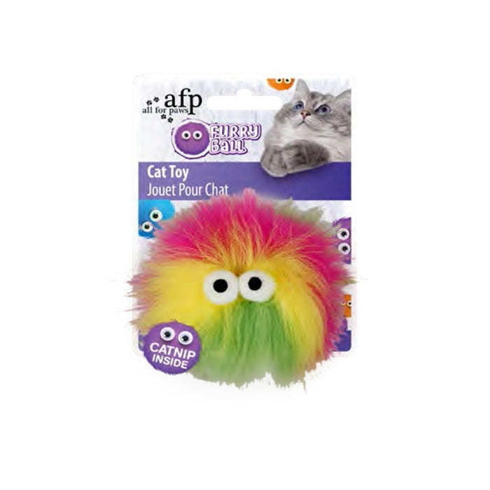 AFP Furry Ball-Fluffer Catnipli- Sarı 9,5x9x5x5cm