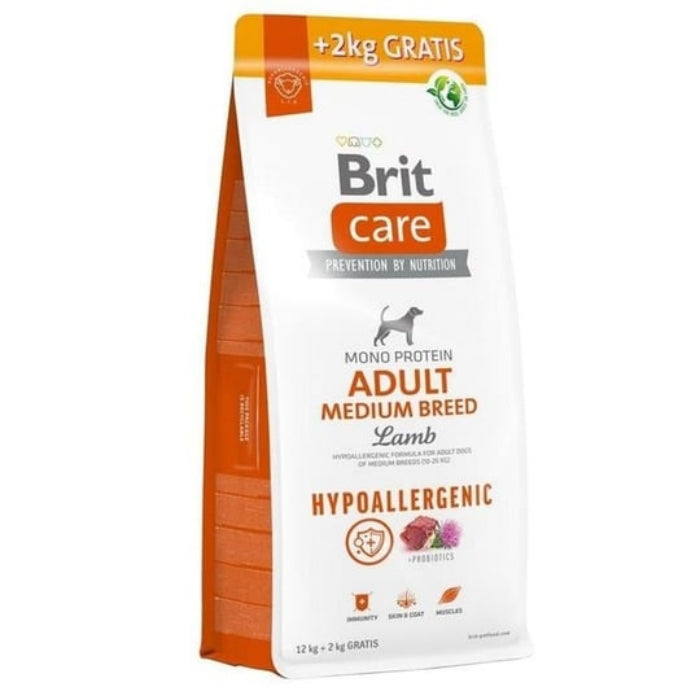 BRIT CARE DOG HYPO ADULT MEDIUM BREED 12+2 KG BONUS