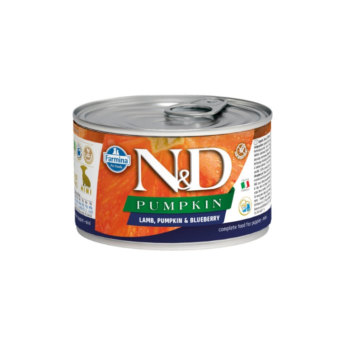 N&D Pumpkin Tahılsız Balkabağı&Kuzu&Yaban Mersini 140gr Mini Yaş Köpek Konservesi