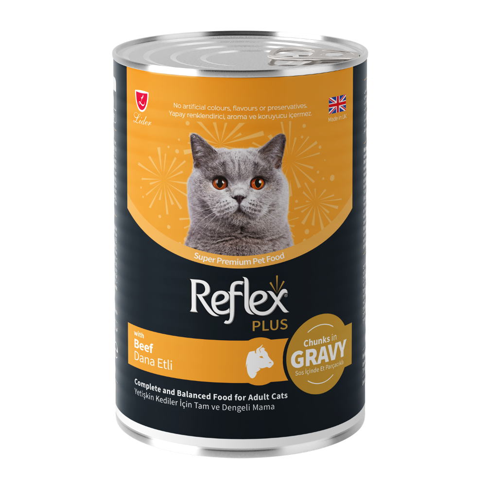 Reflex Plus Sos İçinde Et Parçacıklı Dana Etli Yetişkin Kedi Maması 400gr