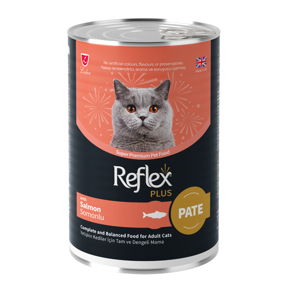 Reflex Plus Pate İçinde Et Parçacıklı Somonlu Yetişkin Kedi Maması 395gr
