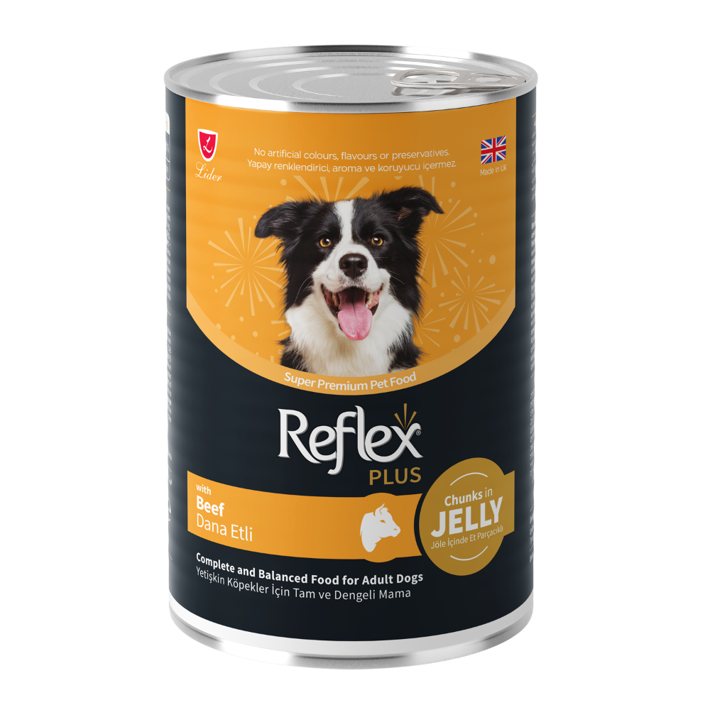 Reflex Plus Jöle İçinde Et Parçacıklı Dana Etli Yetişkin Köpek Maması 400gr