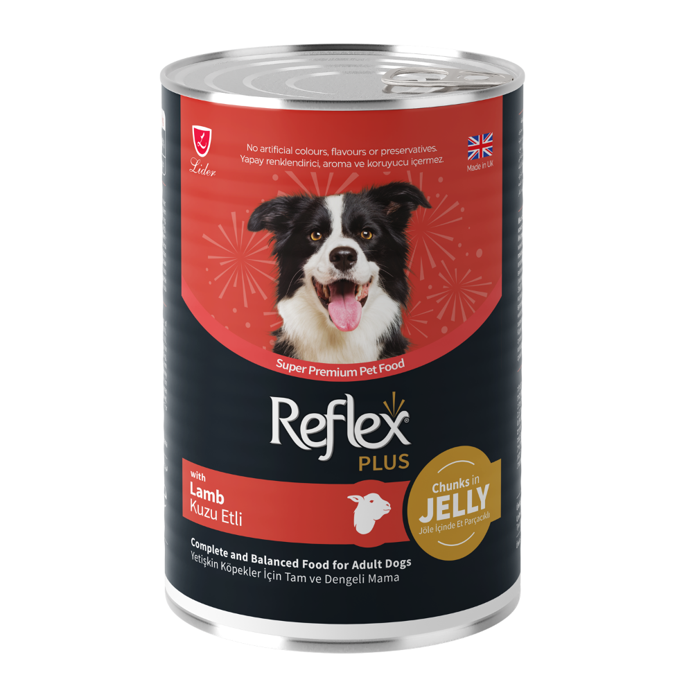Reflex Plus Jöle İçinde Et Parçacıklı Kuzu Etli Yetişkin Köpek Maması 400gr