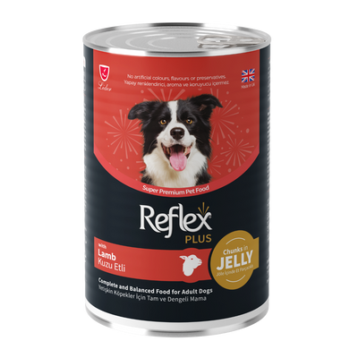 Reflex Plus Jöle İçinde Et Parçacıklı Kuzu Etli Yetişkin Köpek Maması 400gr