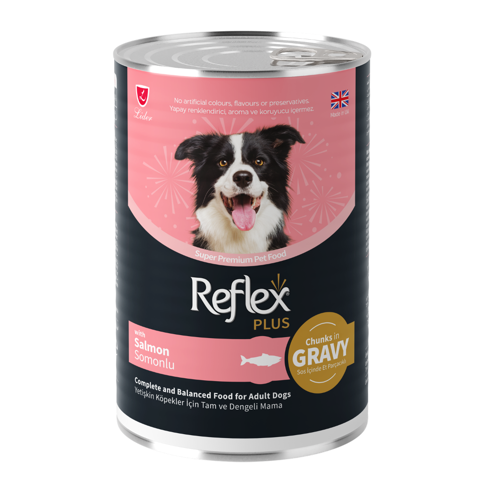 Reflex Plus Sos İçinde Et Parçacıklı Somonlu Yetişkin Köpek Maması 400gr