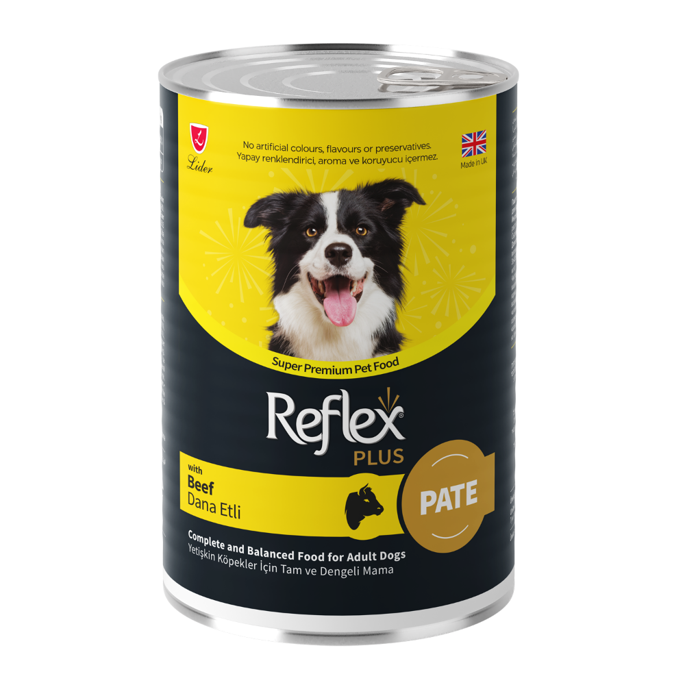 Reflex Plus Pate İçinde Et Parçacıklı Dana Etli Yetişkin Köpek Maması 395gr