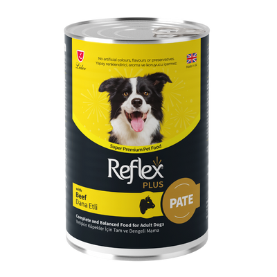 Reflex Plus Pate İçinde Et Parçacıklı Dana Etli Yetişkin Köpek Maması 395gr