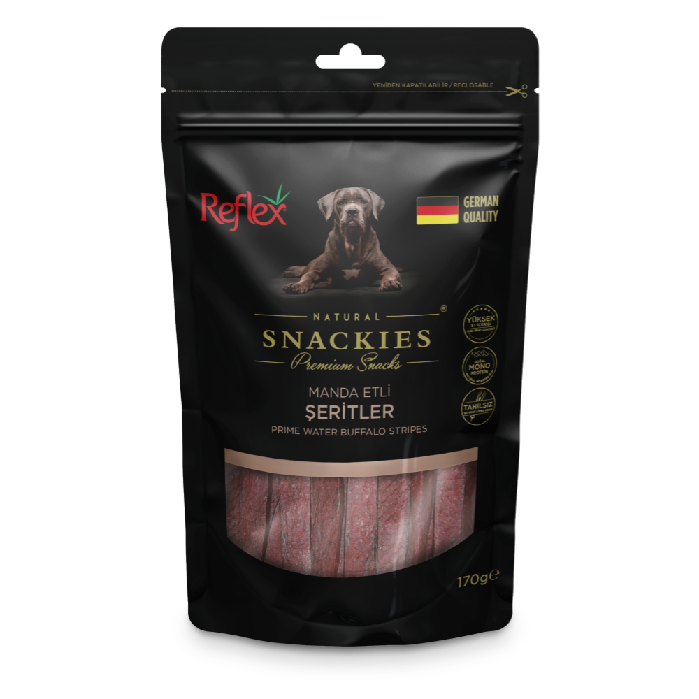 Reflex Snackies Manda Etli Şeritler Yetişkin Köpek Ödülü 170gr