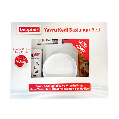 Beaphar Yavru Kedi Başlangıç Seti Süt Tozu 200gr, Vitamin Macunu 100gr, Biberon Seti, Kedi Ödülü