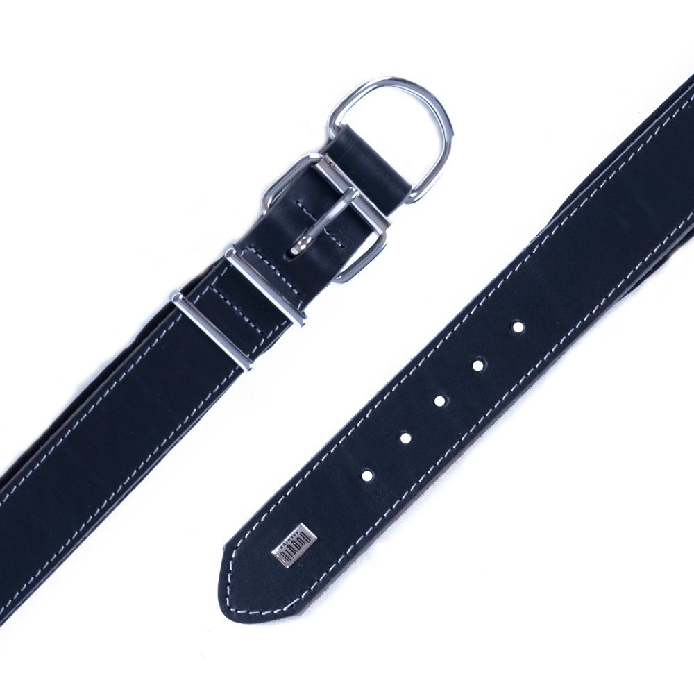 Doggie Güçlü Deri Boyun Tasması Siyah 4x57-65Cm