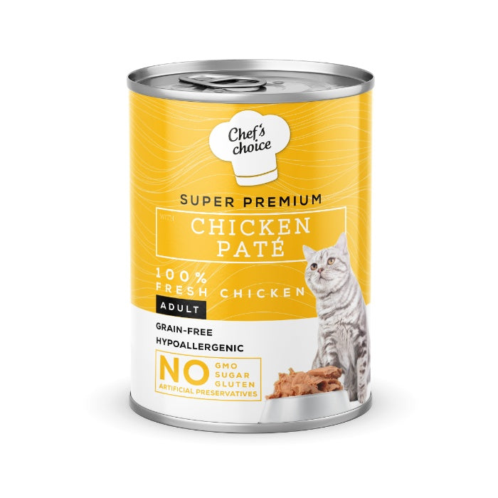 Chefs Choice Pate Chicken Tavuklu Tahılsız Ezme Kedi Yaş Maması 400 Gr