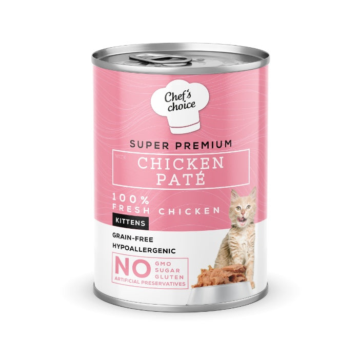 Chefs Choice Pate Chicken Kitten Tavuklu Tahılsız Ezme Yavru Kedi Yaş Maması 400 Gr
