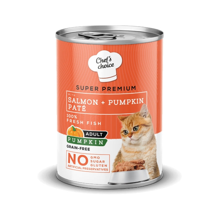 Chefs Choice Pumpkin Pate Salmon Somonlu Balkabaklı Tahılsız Ezme Kedi Yaş Maması 400 Gr