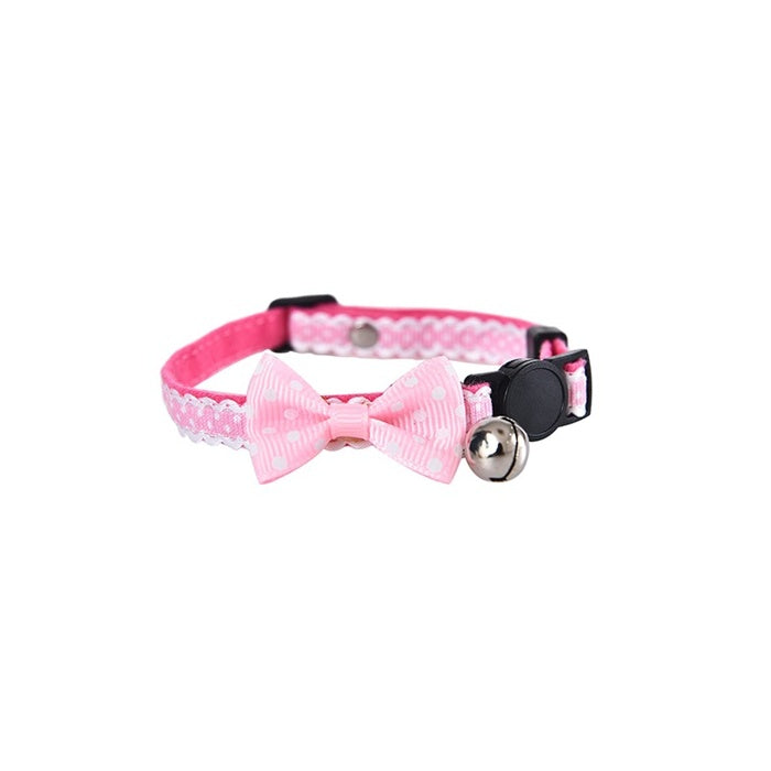 Zampa Bowty Çıngıraklı Papyonlu Kedi Boyun Tasması Pembe 1x32 Cm