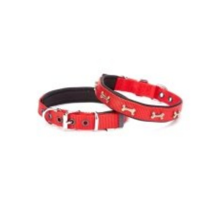 Doggie Konfor Dokuma Kemikli Boyun Tasması Kırmızı 2X30-35Cm