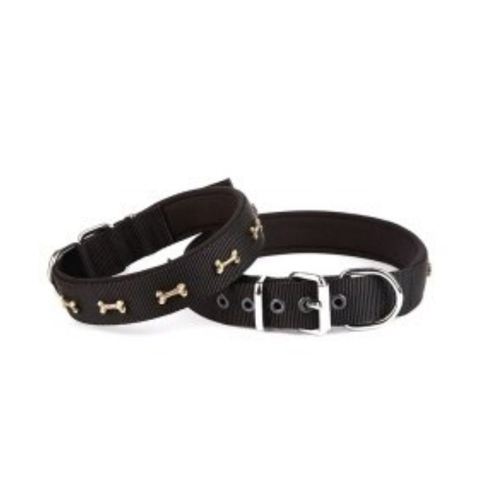 Doggie Konfor Dokuma Kemikli Boyun Tasması Siyah 2,5X42-50Cm