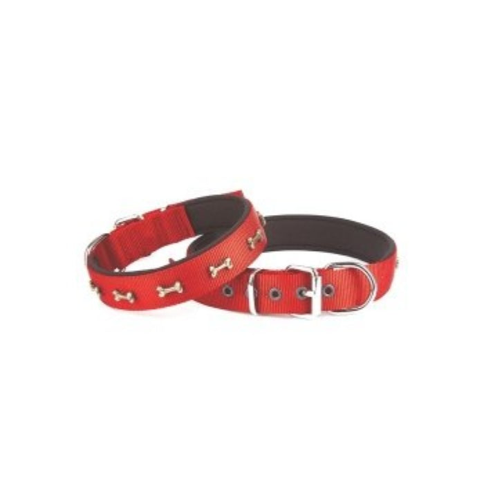 Doggie Konfor Dokuma Kemikli Boyun Tasması Kırmızı 3X47-55Cm