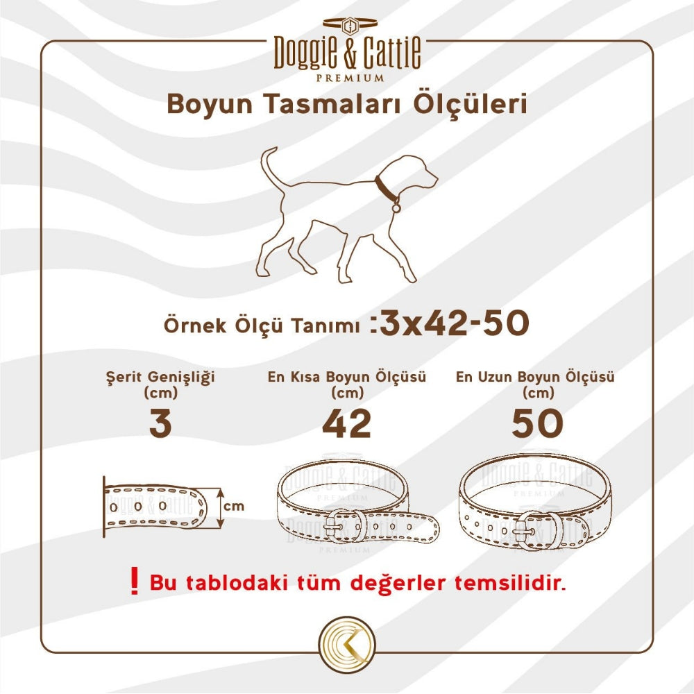 Doggie Konfor Dokuma Kemikli Boyun Tasması Haki 3X42-50Cm