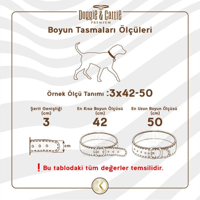 Doggie Konfor Dokuma Kemikli Boyun Tasması Haki 3X42-50Cm