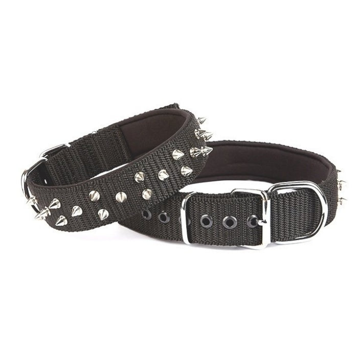 Doggie Konfor Dokuma Bol Çivili Boyun Tasması Siyah 4X47-55Cm