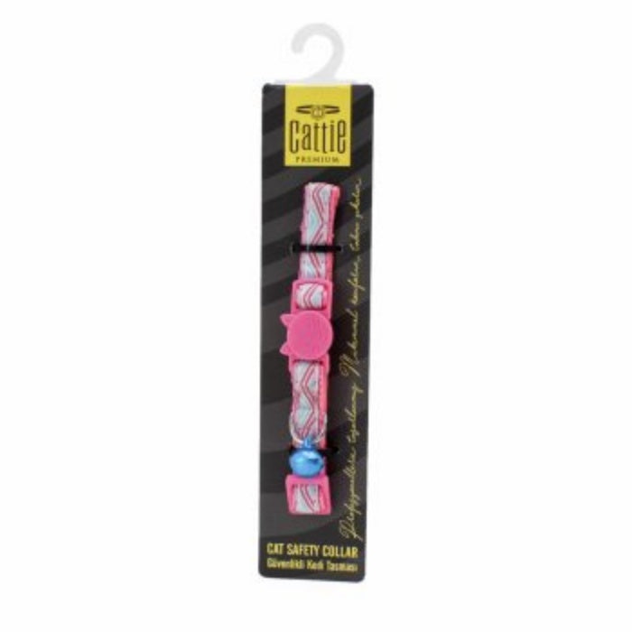 Cattie Desenli Kedi Boyun Tasması Pembe 1X15-25Cm